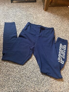 PINK Victoria's Secret Navy High-Rise Leggings with White Logo